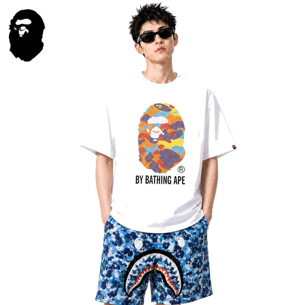 BAPE Mosaic Big Ape Head Men's T-Shirt - White
