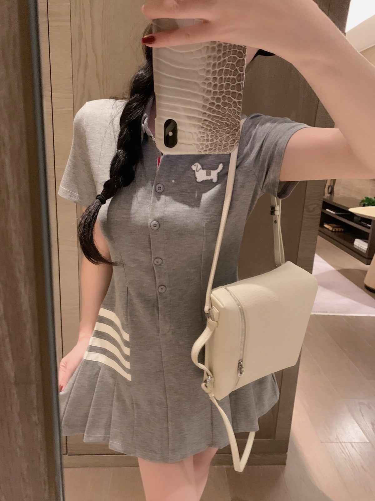 Women's 4-Bar Polo Mini Dress | Thom Browne