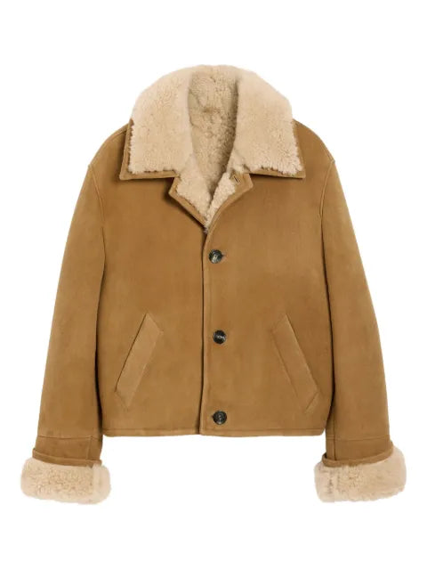 AMI Paris shearling button-up jacket