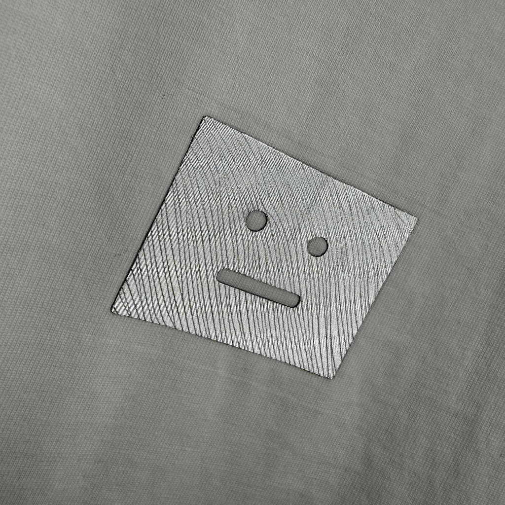 Acne Studios Square Patch‑Detail Distressed‑Trim Crew‑Neck Short‑Sleeve T‑Shirt