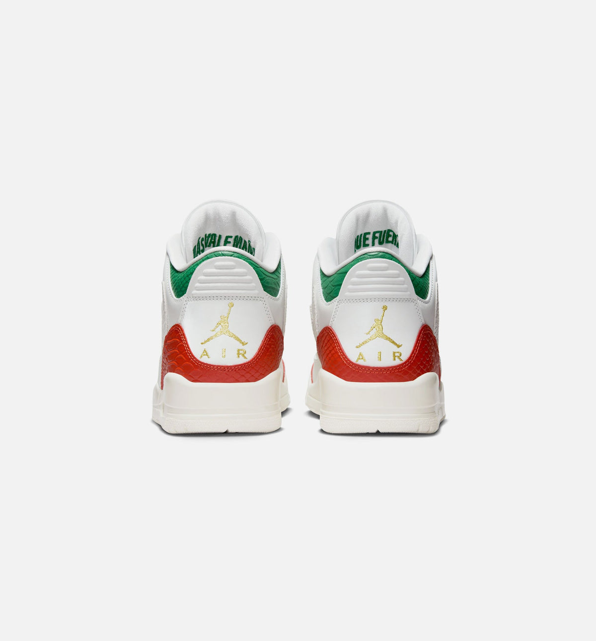 Air Jordan 3 Retro El Vuelo Men's Lifestyle Shoes - Summit White / Pine Green / Dragon Red / Metallic Gold
