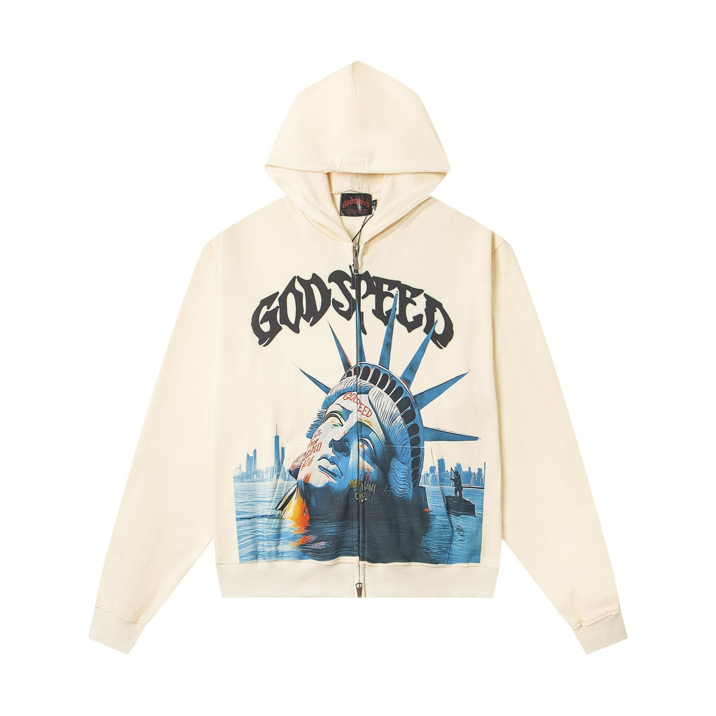 Godspeed Statue of Liberty Sun-Eye Zip Hoodie