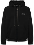 Versace Logo Zip Hoodie - Navy